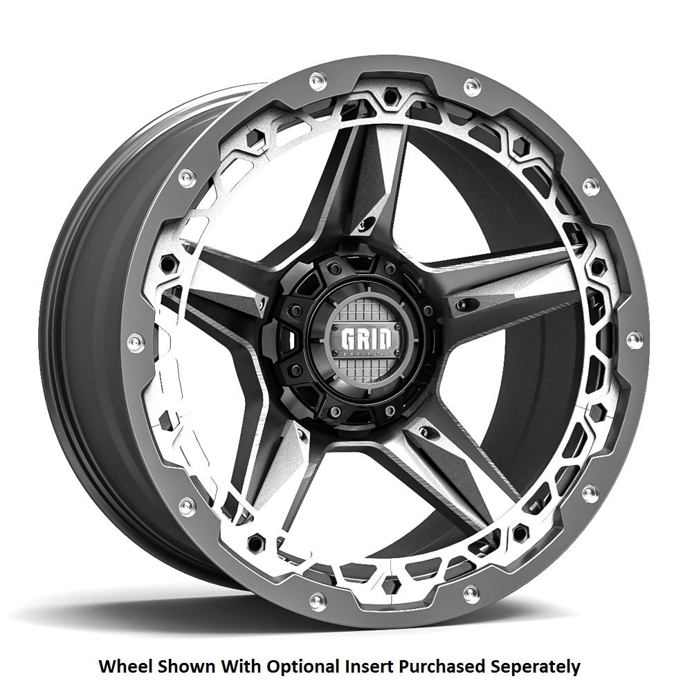 Product of Grid Wheels 17x9 Black With Natural Accents Wheel - 6x5.50 Bolt Pattern 