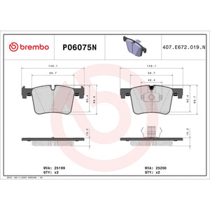Brembo P06075n Brake Pad||p06075n_Drw.Jpg||91||brmp06075n||1752450