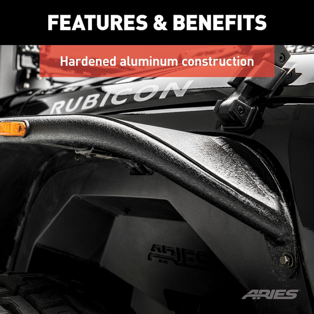 Product of Aries 1500201 Non-Exposed Fasteners Black Fender Flare - Set Of 2 