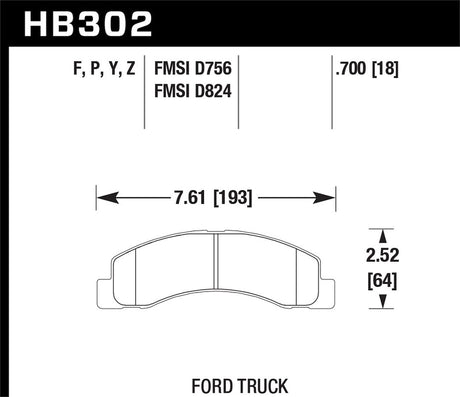 Product of Hawk Performance HB302P.700 Performance/ Street Brake Pad - Set Of 4 