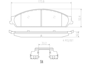 Product of Brembo P24120N Brake Pad - Set Of 4 