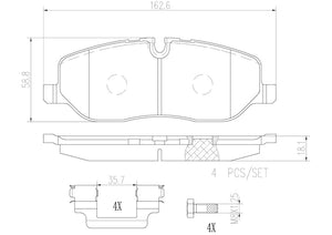 Product of Brembo P44014N Brake Pad - Set Of 4 