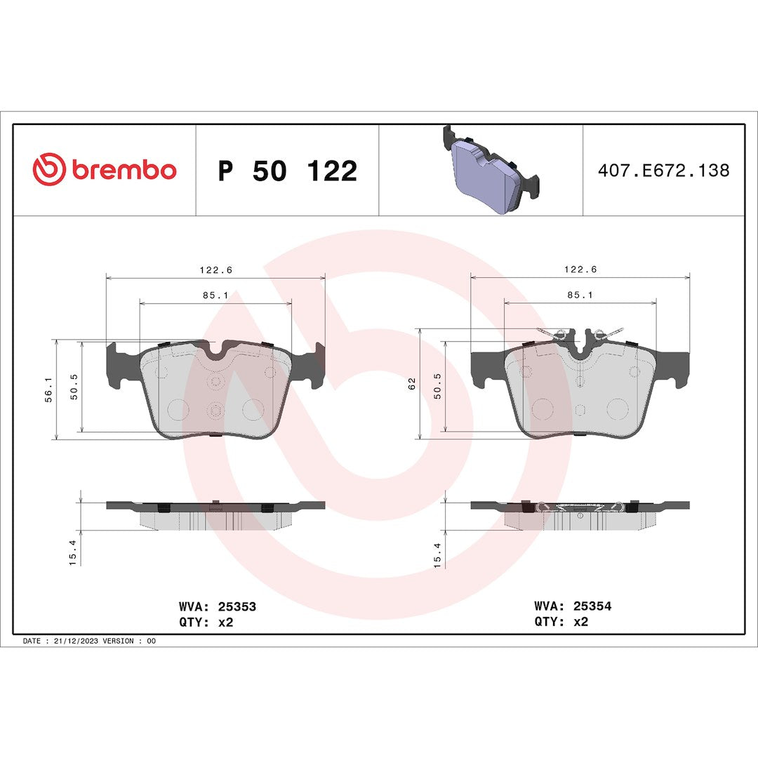 Brembo P50122 Brake Pad||p50122_Drw.Jpg||87||brmp50122||1753626