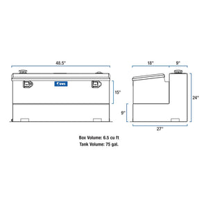 Product of UWS ST-75-COMBO-MB Diesel Liquid Transfer Tank 75 Gallon Rectangular 