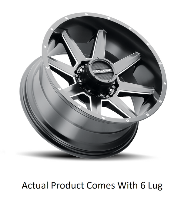 Product of Raceline 20x9 Black With Natural Accents Wheel - 6x5.31 Bolt Pattern 