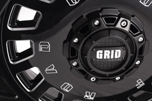 Product of Grid Wheels 18x9 Black With Natural Accents Wheel - 5x5.12 Bolt Pattern 