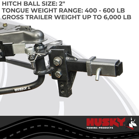Product of Husky Towing 31995 6000 Pound Round Bar Weight Distribution Hitch 