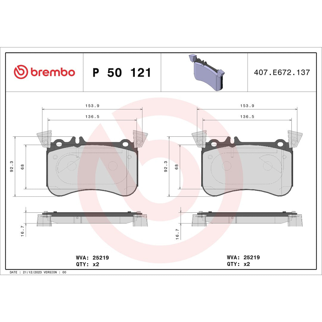 Brembo P50121 Brake Pad||p50121_Drw.Jpg||87||brmp50121||1753622