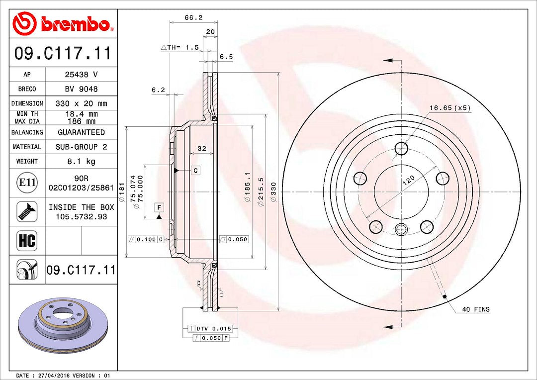 Brembo 09c11711c02 Brake Rotor||09.C117.11_2.Jpg||87||brm09c11711||1653786