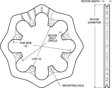 Product of Wilwood Brakes 160-8136 ULTRA-LIGHT DUTY Plain Face 2-Piece Brake Rotor 