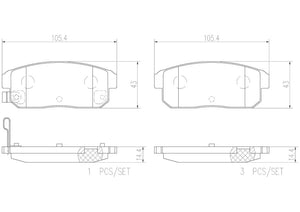 Product of Brembo P49035N Brake Pad - Set Of 4 
