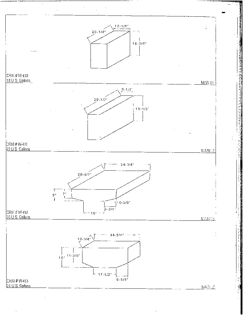 Custom Roto Molding W-412 Fresh Water Tank||w-412.Jpg||86||c7fw412||1582690