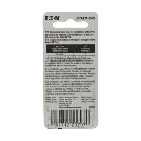 Bussman Bp/Atm-25id Fuse||bpatm-25id_1.Jpg||86||b6pbpatm25id||951362