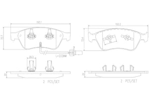 Product of Brembo P85102N Brake Pad - Set Of 4 