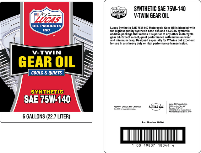Lucas Oil 18044 Gear Oil||18044_Syn 75w140 V-Twin Gear Oil_6gal_Rev05_9-04-2025.Png||86||l4418044||2216361