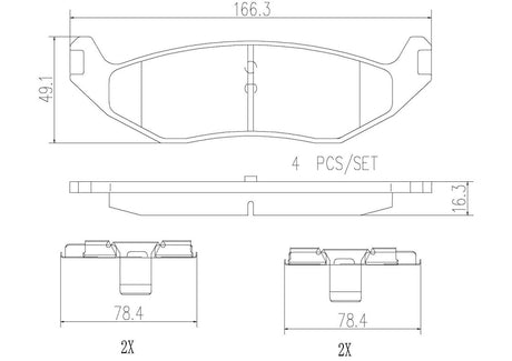 Product of Brembo P18010N Brake Pad - Set Of 4 