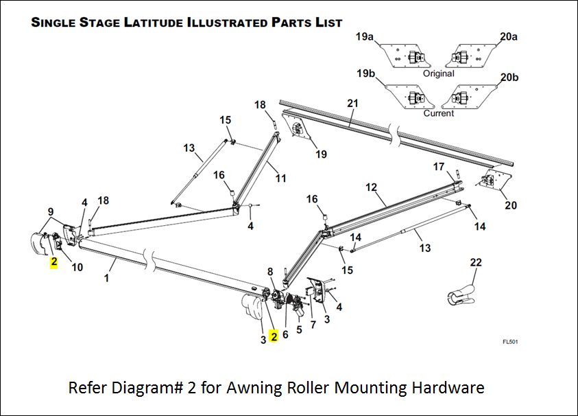 Carefree Rv R001848 Awning Roller Mounting Hardware||r001848.Jpg||85||c6fr001848||948597
