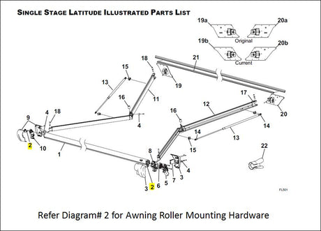 Carefree Rv R001848 Awning Roller Mounting Hardware||r001848.Jpg||85||c6fr001848||948597