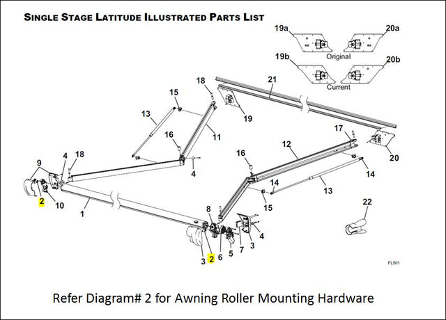 Carefree Rv R001848 Awning Roller Mounting Hardware||r001848.Jpg||85||c6fr001848||948597