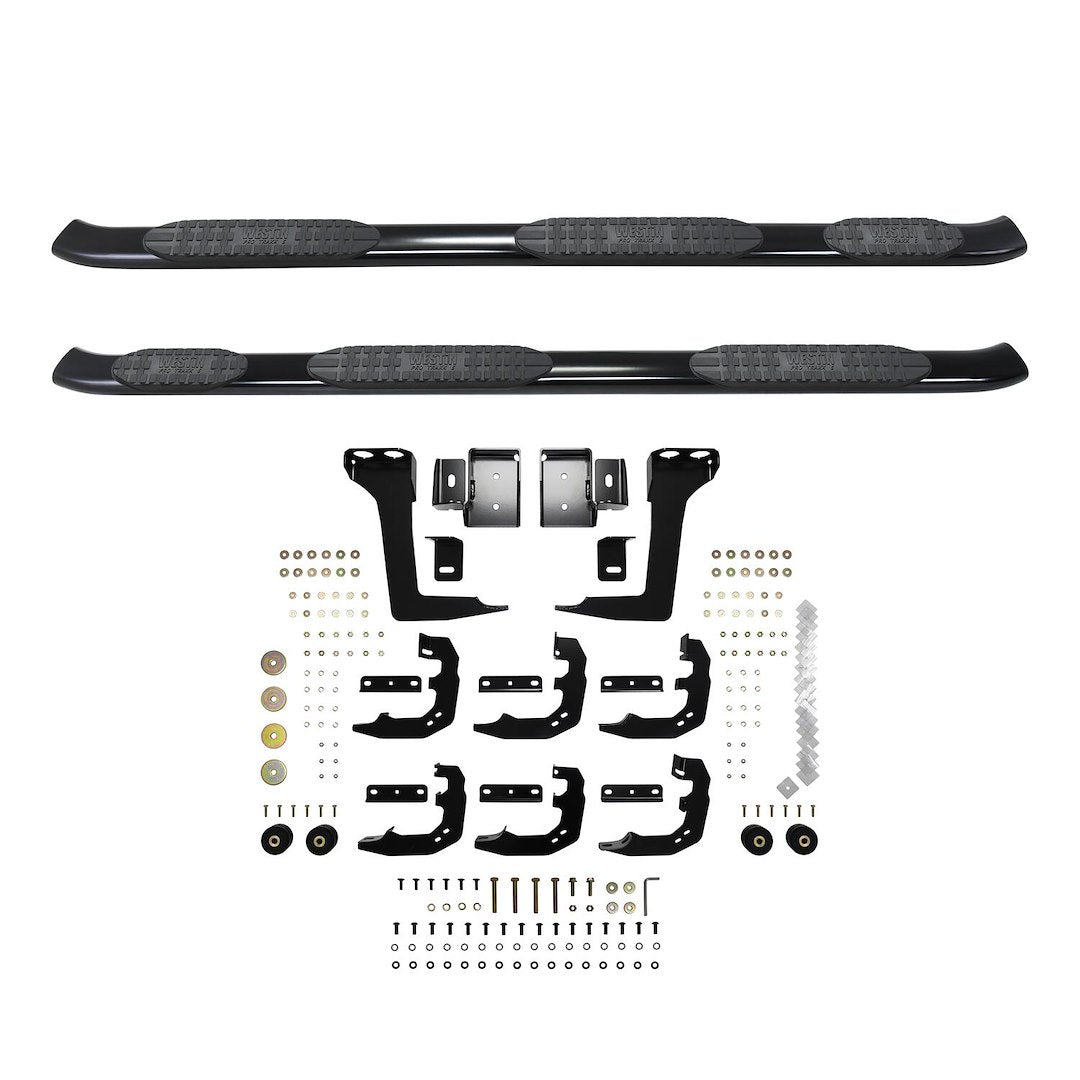 Product of Westin Automotive 21-534735 Black Powder Coated Oval Nerf Bar - Truck Wheel To Wheel 