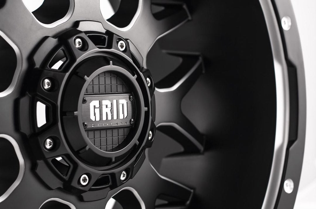 Product of Grid Wheels 20x10 Black With Natural Accents Wheel - 8x7.08 Bolt Pattern 