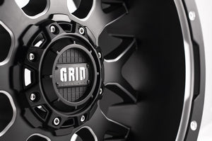 Product of Grid Wheels 20x10 Black With Natural Accents Wheel - 8x7.08 Bolt Pattern 
