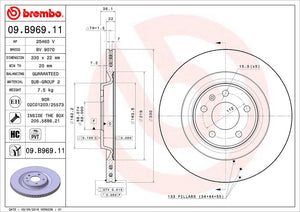 Product of Brembo 09B96911C02 Vented 1 Piece Brake Rotor 