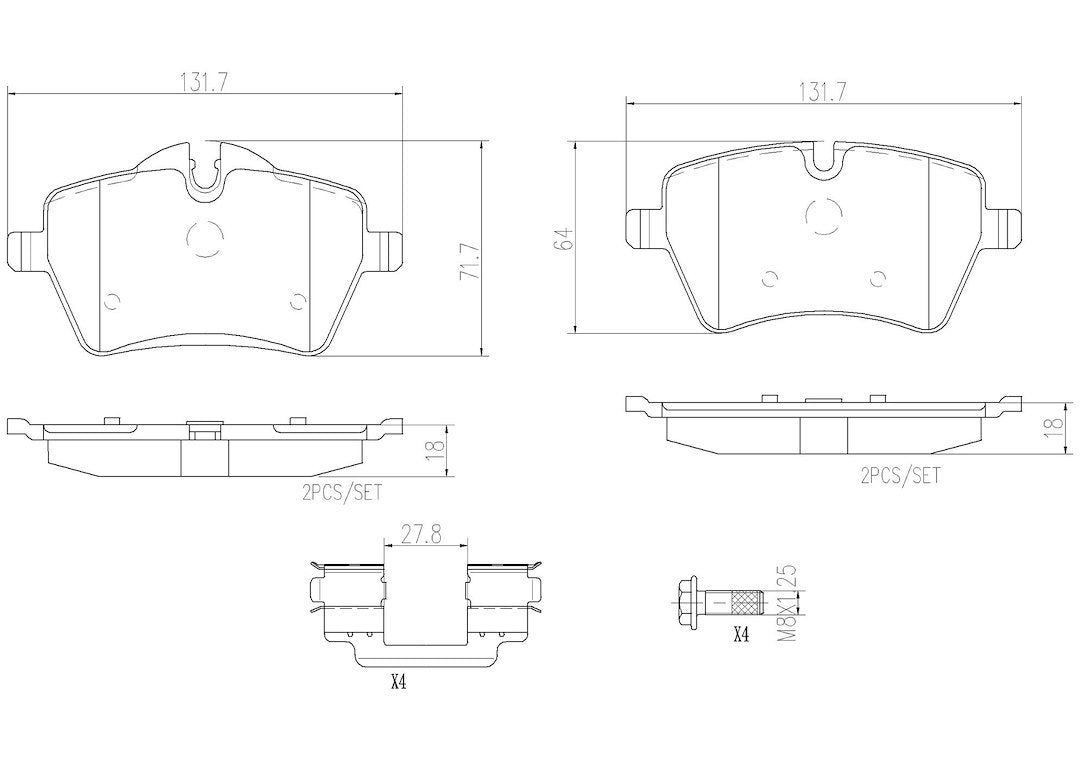 Product of Brembo P06051N Brake Pad - Set Of 4 