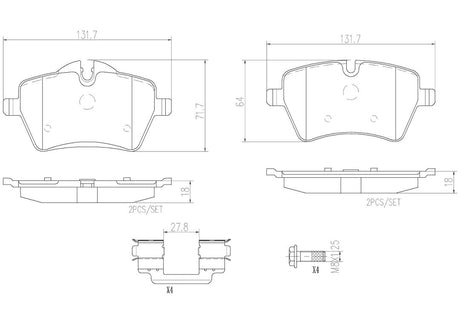 Product of Brembo P06051N Brake Pad - Set Of 4 