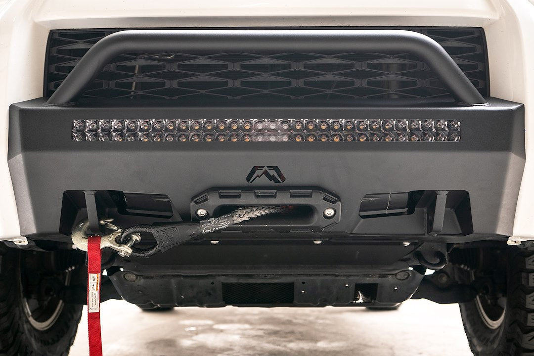 Product of Fab Fours T4R-N4552-1 Hidden Winch Steel Powder Coated Bumper 