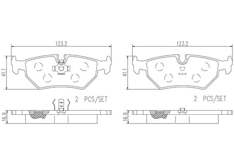 Product of Brembo P36008N Brake Pad - Set Of 4 