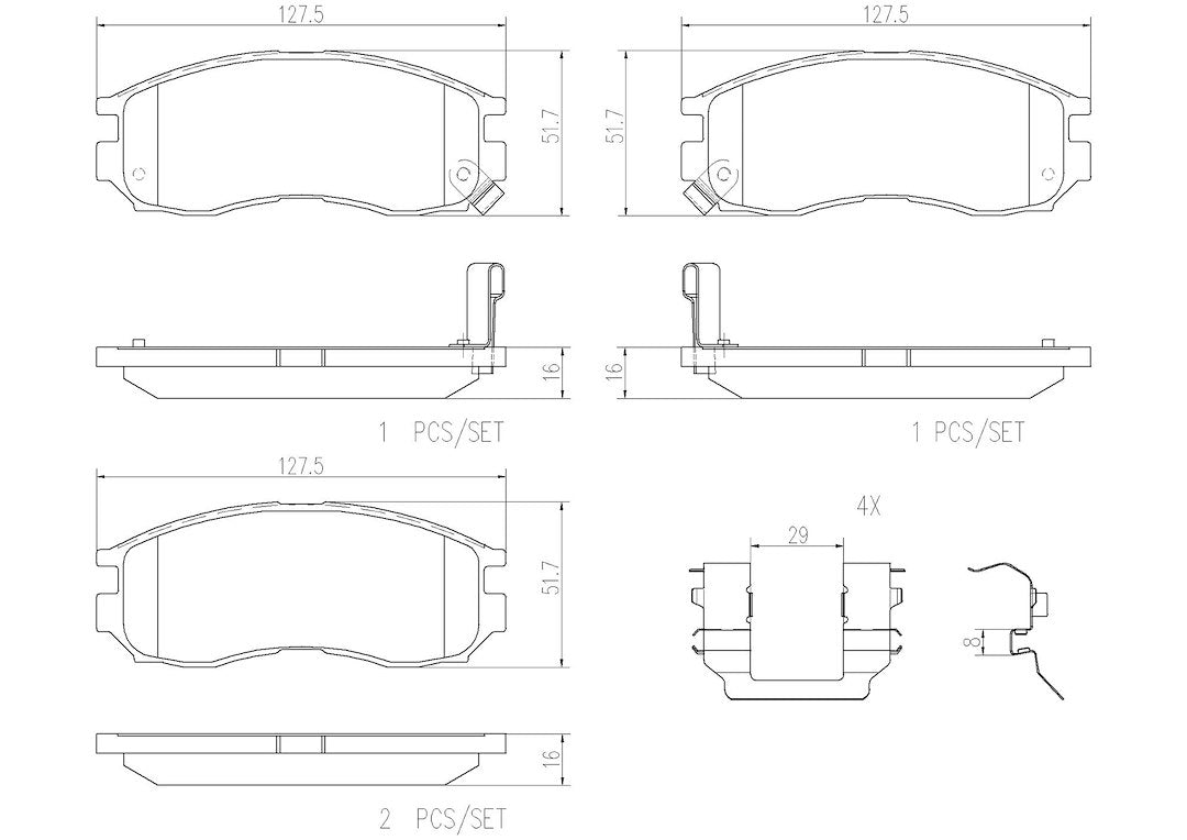 Product of Brembo P54014N Brake Pad - Set Of 4 