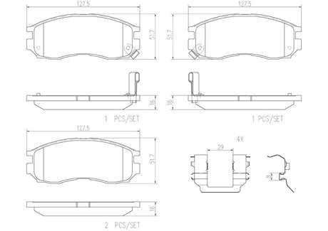 Product of Brembo P54014N Brake Pad - Set Of 4 