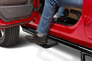 Product of N-Fab J1980T-GB W2W Series Nerf Bar With Drop Down Steps 