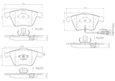 Product of Brembo P85079N Brake Pad - Set Of 4 