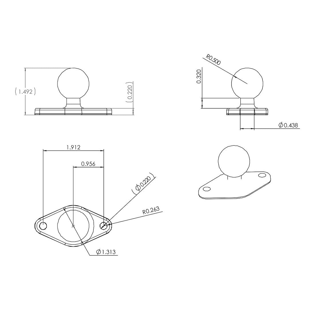 Ram Mounts Ram-B-238u Mobile Electronics Device Mount Base||ram-B-238u_3.Jpg||88||r1hramb238u||1560318