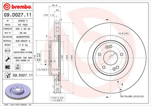 Product of Brembo 09D02711C02 Vented 1 Piece Brake Rotor 