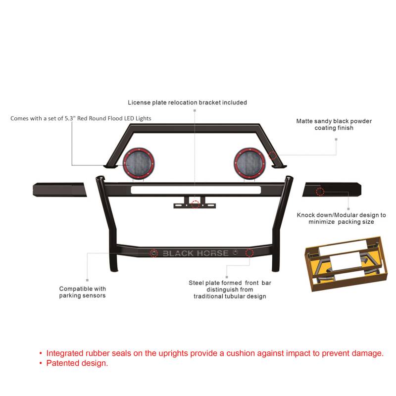 Black Horse Offroad Rag315-Plfr Grille Guard||rag315-Plfr_7.Jpeg||92||blkrag315plfr||2469196