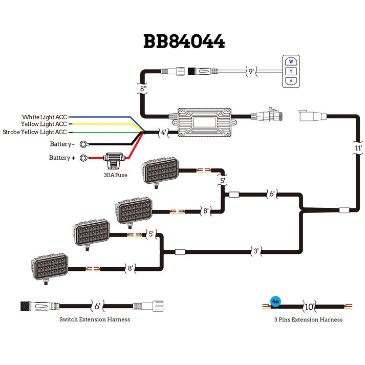 Builtbright Bb84044 Light Bar Wiring Harness||bb84044_3.Jpg||88||altbb84044||2211515