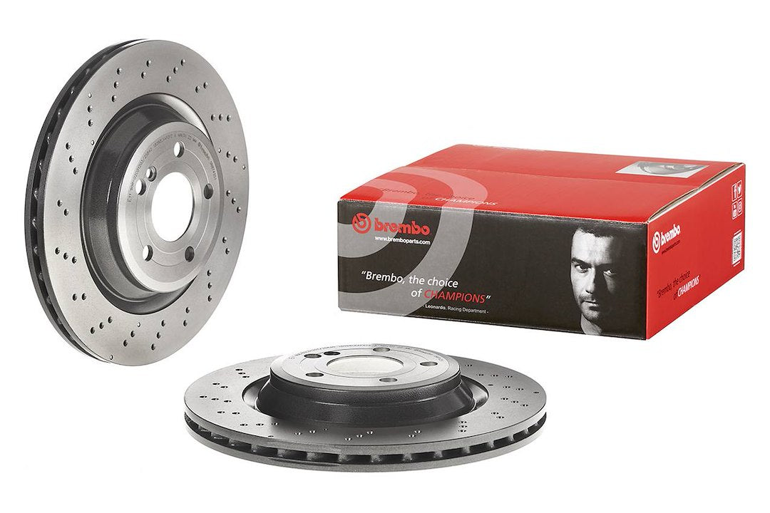 Product of Brembo 09B74351C02 Vented Cross Drilled 1 Piece Brake Rotor 