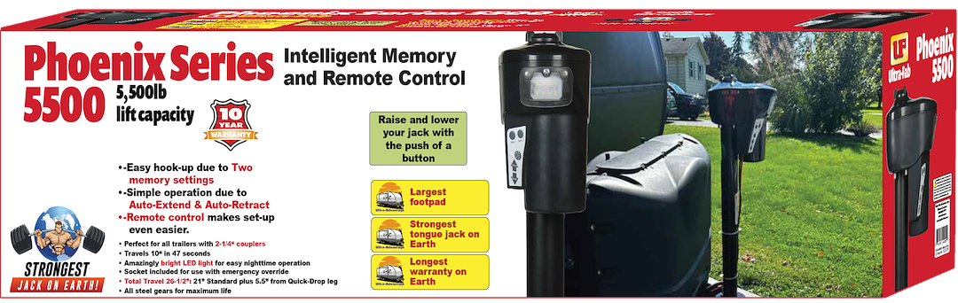 Product of Ultra-Fab Products 38-944055 5500 Pound Electric Trailer Tongue Jack 