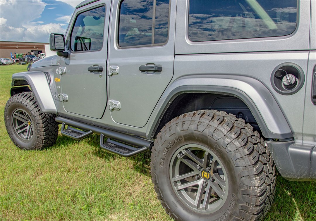 Product of N-Fab HPJ1866-TX Podium Nerf Bar With Drop Down Steps 