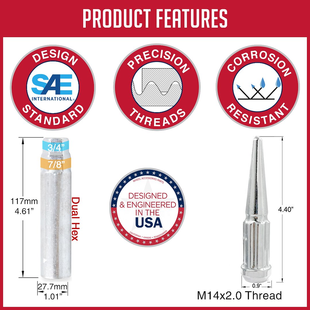 Product of Coyote Wheel Accessories 251673 60 Degree Conical 14x2.0 Lug Nut 