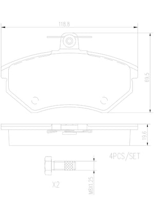 Product of Brembo P85011N Brake Pad - Set Of 4 