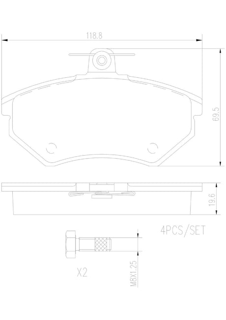 Product of Brembo P85011N Brake Pad - Set Of 4 