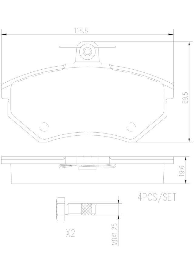 Product of Brembo P85011N Brake Pad - Set Of 4 