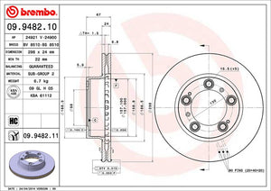 Product of Brembo 09948211C02 Vented 1 Piece Brake Rotor 