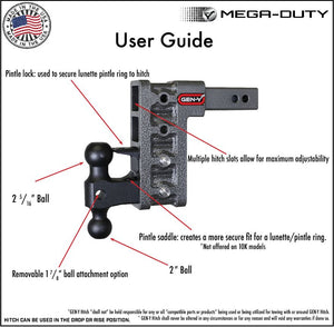 Product of Gen-Y Hitch GH-1924 Receiver Trailer Hitch Ball Mount 