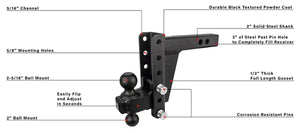 Product of Bulletproof Hitches ED206 Receiver Trailer Hitch Ball Mount 