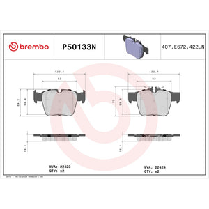 Brembo P50133n Brake Pad||p50133n_Drw.Jpg||91||brmp50133n||1753669